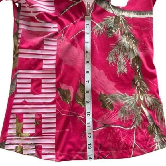 RealTree Pink Hunting Camo 1/2 Zip Long Sleeve Thumb Holes Pullover Size Small - Picture 7 of 12